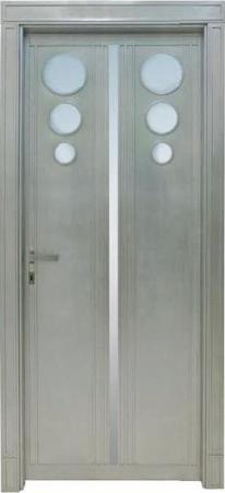 Глянцевая дверь PORTEINDOOR Canale foglia argento - Итальянские межкомнатные двери