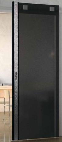 Раздвижная дверь ROMAGNOLI Giotto GT1V.SE2 vetro grigio 8 mm gesellato argento - Итальянские межкомнатные двери