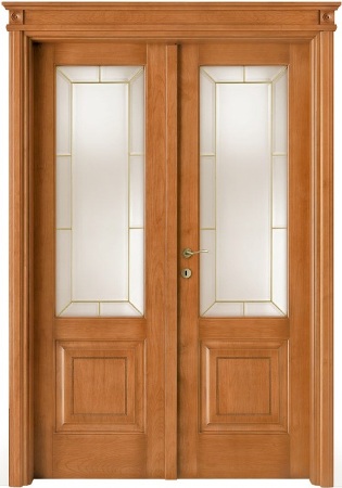 Двойная дверь LEGNOFORM 2-30 anticato noce chiaro - Итальянские межкомнатные двери