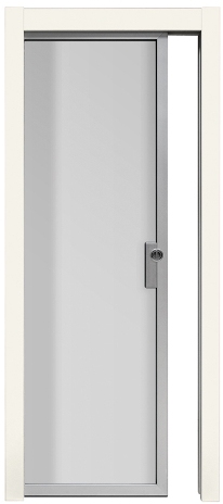 Алюминиевая дверь 3ELLE Cornice V01 с коробом bianco opaco - Итальянские межкомнатные двери