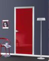 Межкомнатная дверь PORTEK - Filo A Filo - J-31 / J-71 (cristallo rosso lucido - стекло красное блестящее)