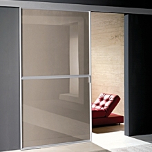 Итальянская дверь Serie 300 WIND (профиль алюминиевый, стекло лакированное) на складе, Раздвижные двери