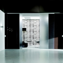 Итальянская перегородка ADIELLE Light (wenge, vetro Ghiaccio bianco - венге, стекло Белый лёд) на складе, Light, эксклюзивные двери
